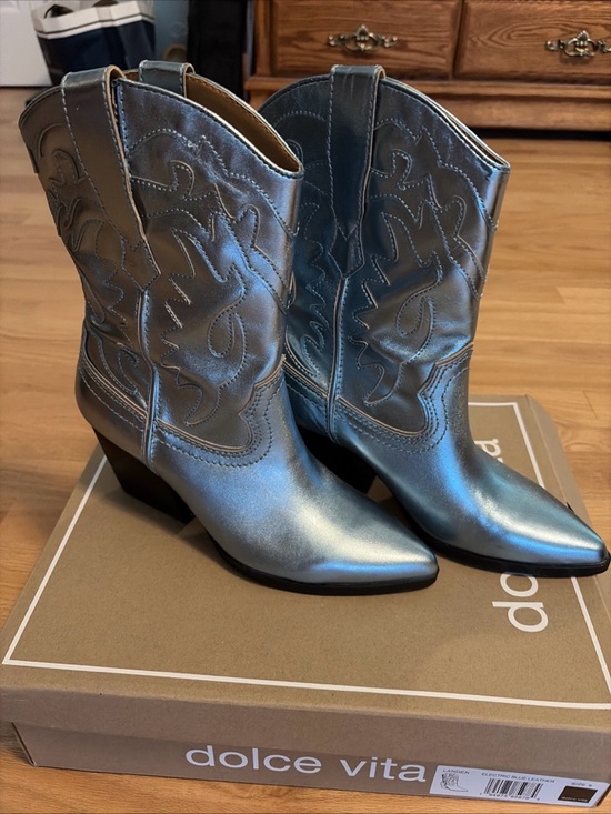 Dolce Vita Shoes - Dolce Vita Metallic Blue Western Ankle Boots